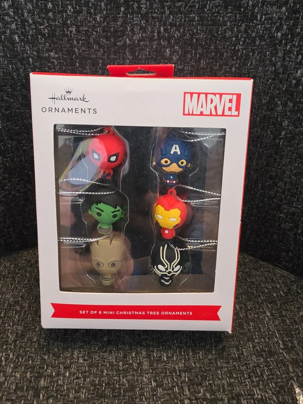 NIB Hallmark Ornaments Marvel Set Of 6 Mini Christmas Tree Ornaments